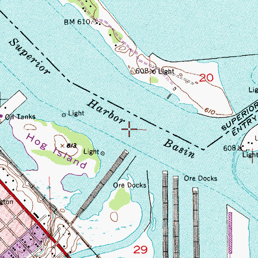 Topographic Map of Superior Harbor Basin, WI