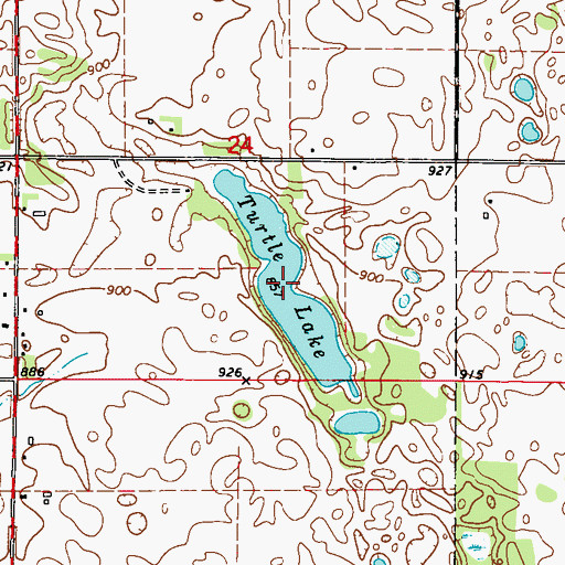Topographic Map of Turtle Lake, WI