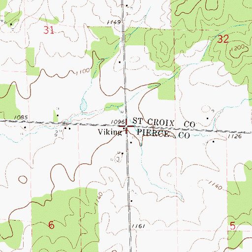 Topographic Map of Viking, WI