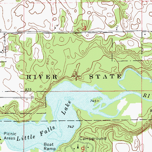 Topographic Map of Willow River State Park, WI