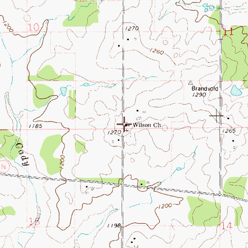 Topographic Map of Wilson Church, WI