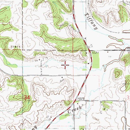 Topographic Map of Ryan Creek, WI