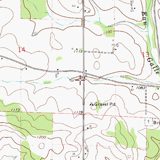 Topographic Map of Brookville School (historical), WI