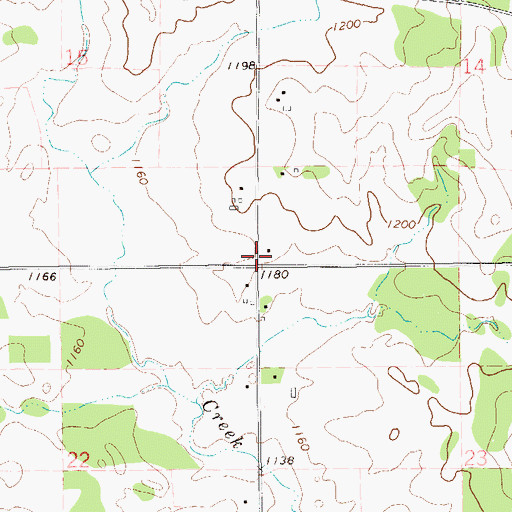 Topographic Map of Cady Creek School (historical), WI