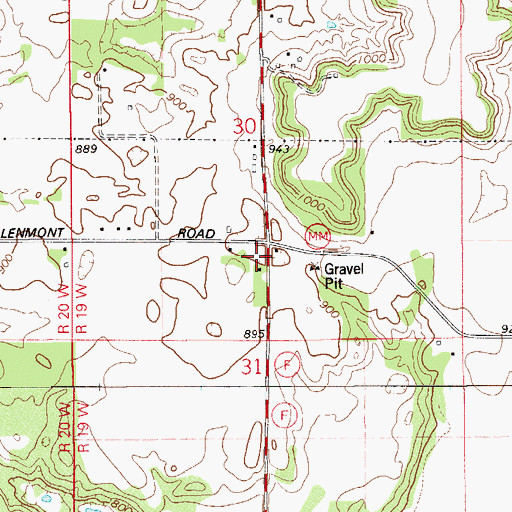 Topographic Map of Glen Mont School (historical), WI