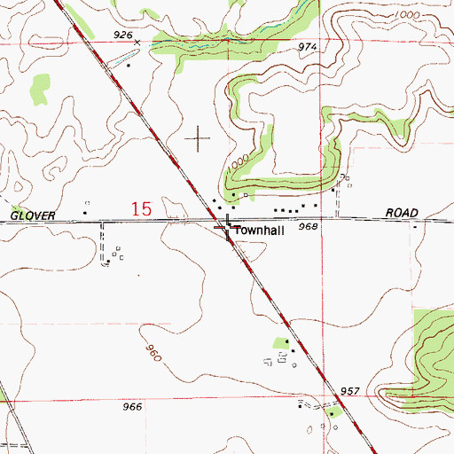 Topographic Map of Glover Station School (historical), WI