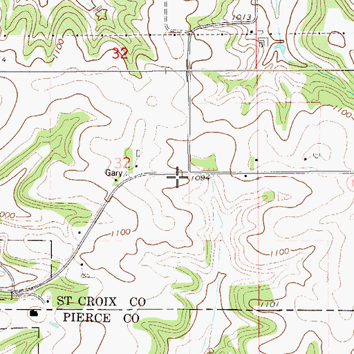 Topographic Map of Liberty Hill School (historical), WI
