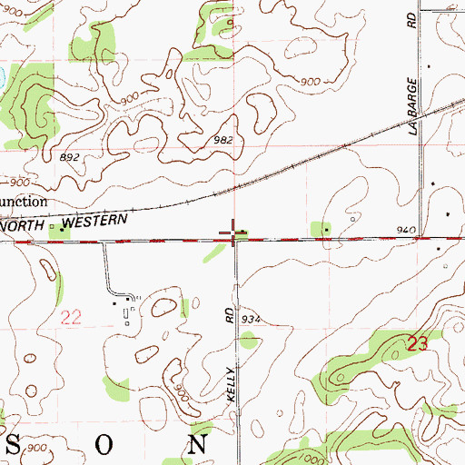 Topographic Map of Midway School (historical), WI
