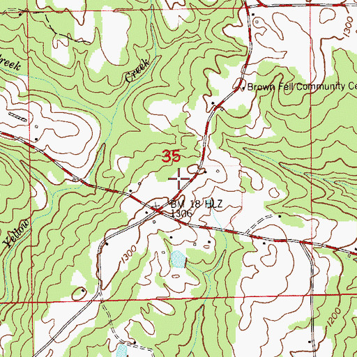 Topographic Map of Pine Grove (historical), AL