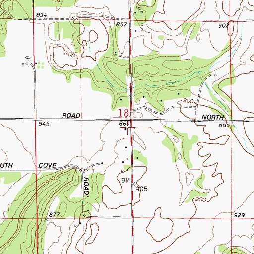 Topographic Map of Oak Ridge School (historical), WI