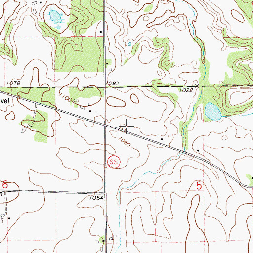 Topographic Map of Oak Valley School (historical), WI