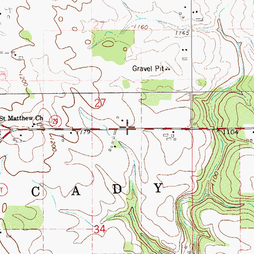 Topographic Map of Plainview School (historical), WI