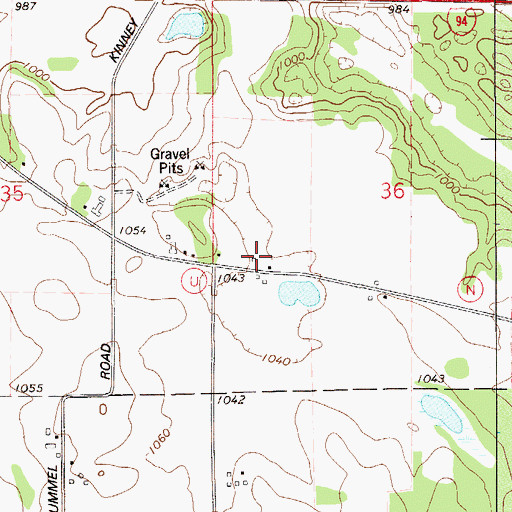 Topographic Map of Pleasant View School (historical), WI