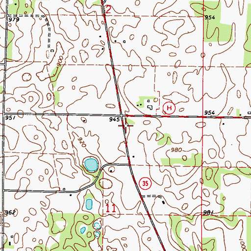 Topographic Map of Lakeside School (historical), WI