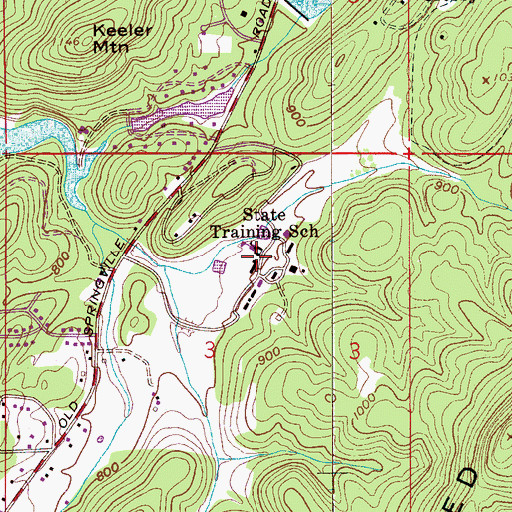 Topographic Map of Alabama State Training School, AL