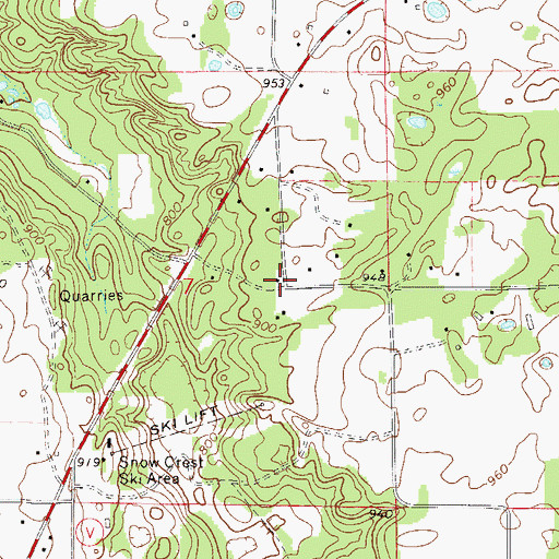 Topographic Map of Landing Hill School (historical), WI