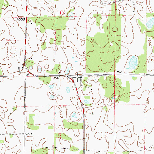Topographic Map of North Bass Lake School (historical), WI
