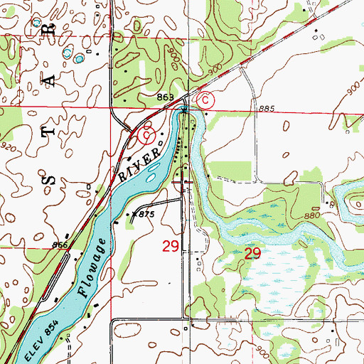 Topographic Map of Riverdale School (historical), WI
