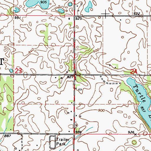Topographic Map of Sand Hill School (historical), WI