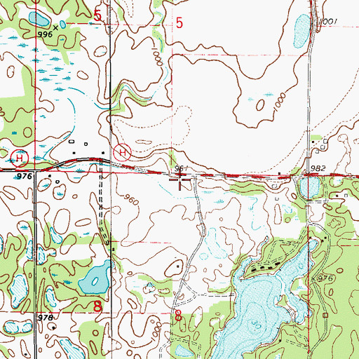 Topographic Map of Squaw Lake School (historical), WI