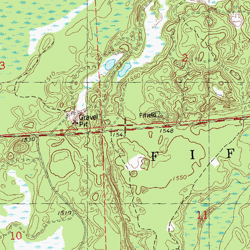 Topographic Map of Flambeau Trails Parking Area, WI