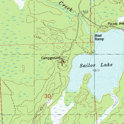Topographic Map of Sailor Lake Recreation Site, WI