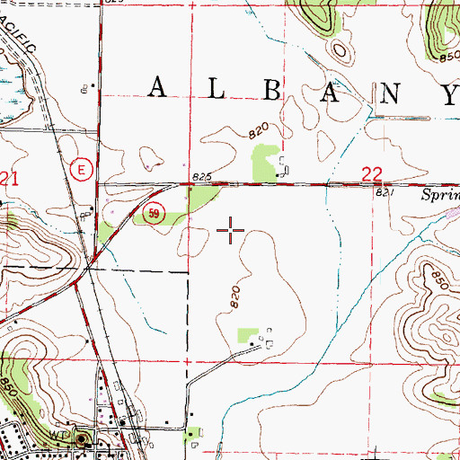 Topographic Map of Albany Airport, WI