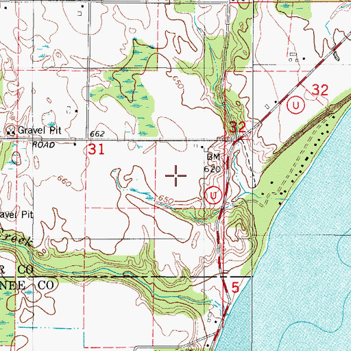 Topographic Map of Foscoro Airport (historical), WI