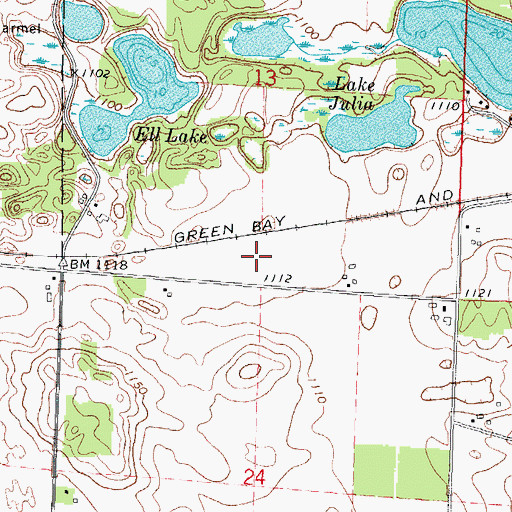 Topographic Map of Lake Ell Field, WI