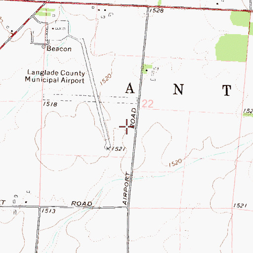 Topographic Map of Langlade County Airport, WI