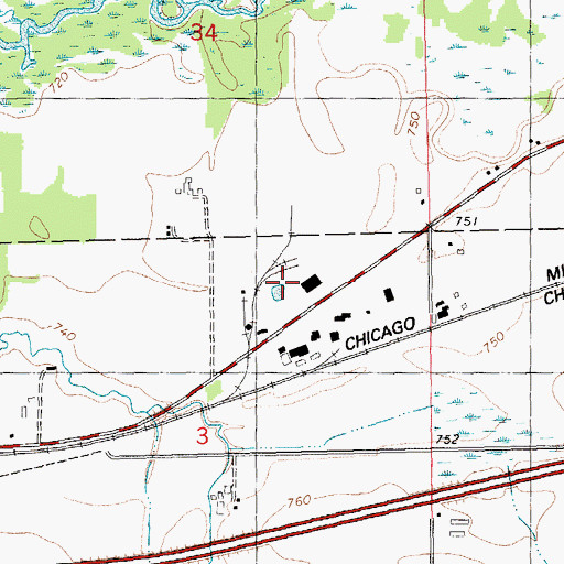 Topographic Map of Webster Field (historical), WI