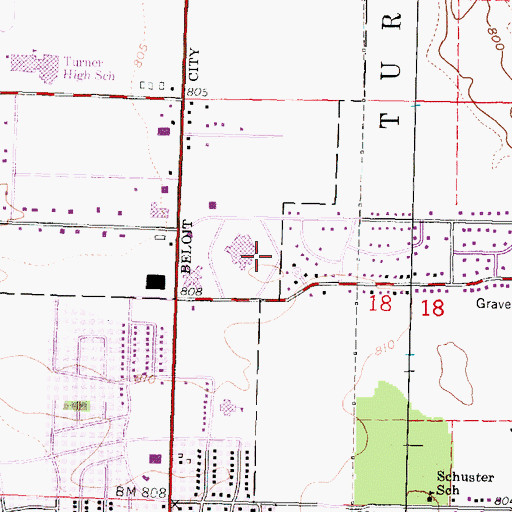Topographic Map of Beloit Memorial Hospital Heliport, WI