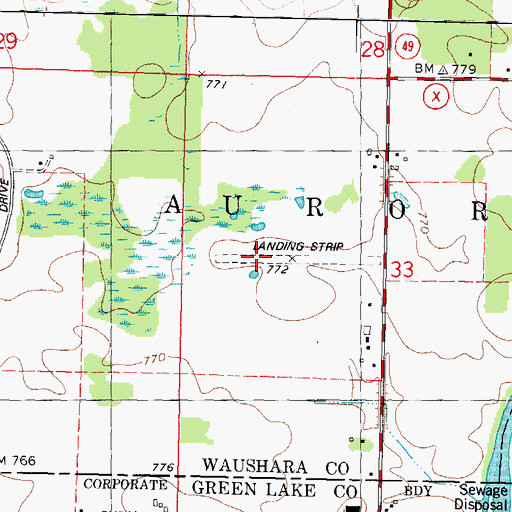 Topographic Map of Berlin Field, WI