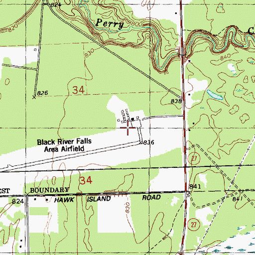 Topographic Map of Black River Falls Area Airport, WI
