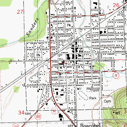 Topographic Map of Memorial Hospital Heliport, WI