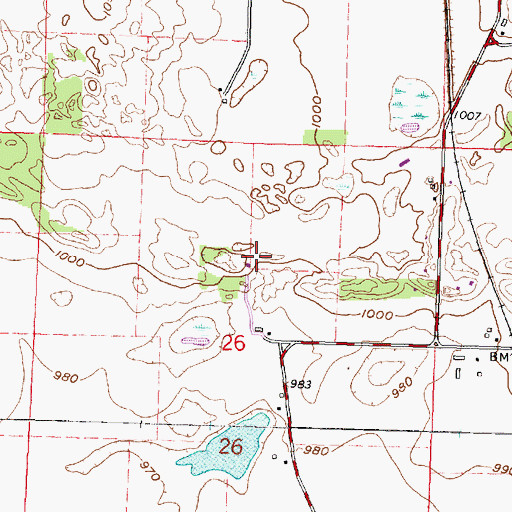 Topographic Map of Syvrud Airport, WI