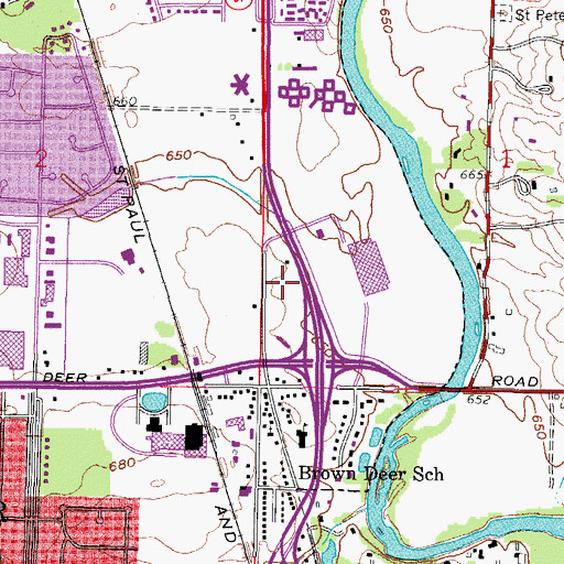 Topographic Map of WITI-TV Studio Building Heliport, WI