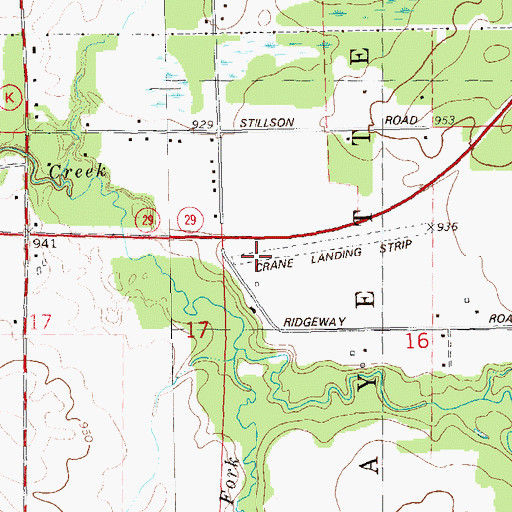 Topographic Map of Crane Field, WI