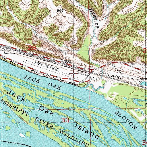 Topographic Map of Cassville Municipal Airport, WI