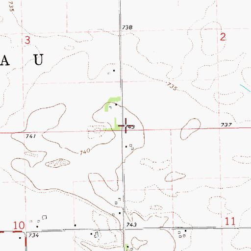 Topographic Map of Schubert Airstrip, WI