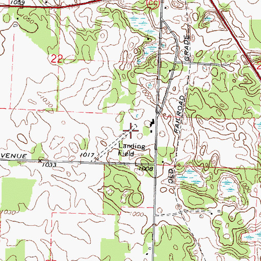 Topographic Map of Rox Airport (historical), WI