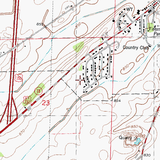 Topographic Map of Columbus Community Hospital Heliport, WI