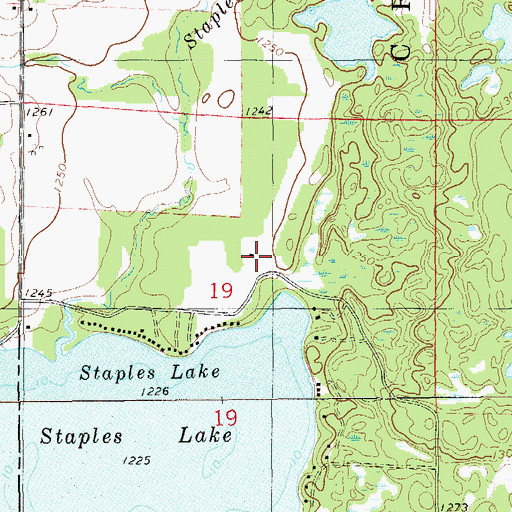Topographic Map of Mort's Landing, WI