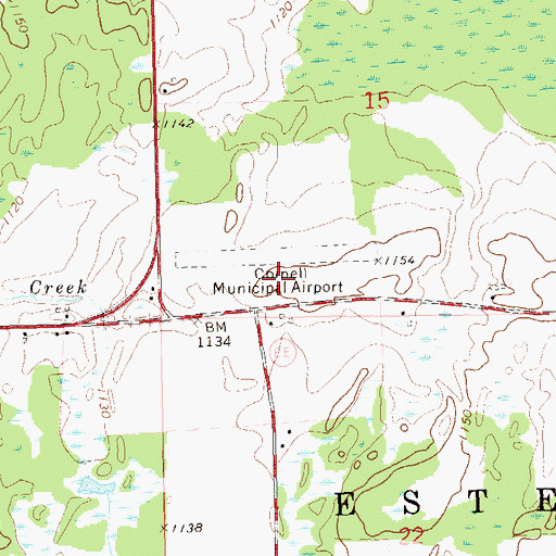Topographic Map of Cornell Municipal Airport, WI