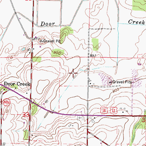 Topographic Map of Little Wheel Field, WI