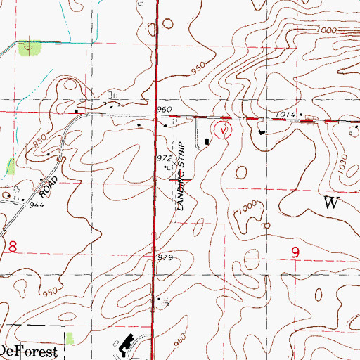 Topographic Map of Elert Airport, WI