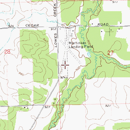 Topographic Map of Mertinkes Airport, WI