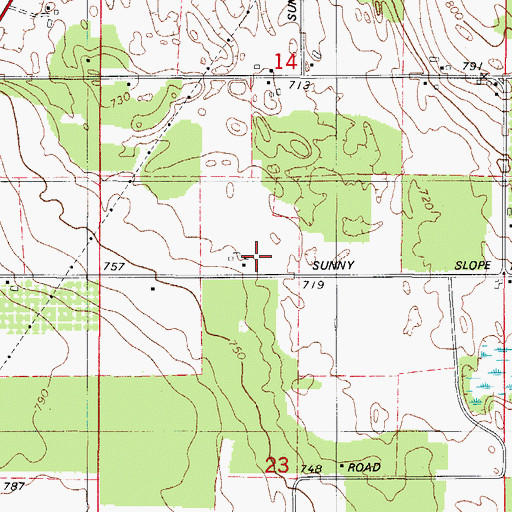 Topographic Map of Sunny Slope Runway Airport (historical), WI