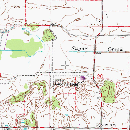 Topographic Map of Swan Airport, WI