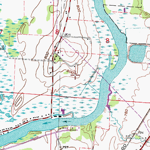 Topographic Map of Christie Aerodrome, WI